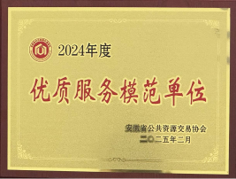 2024年度優(yōu)質(zhì)服務模范單位